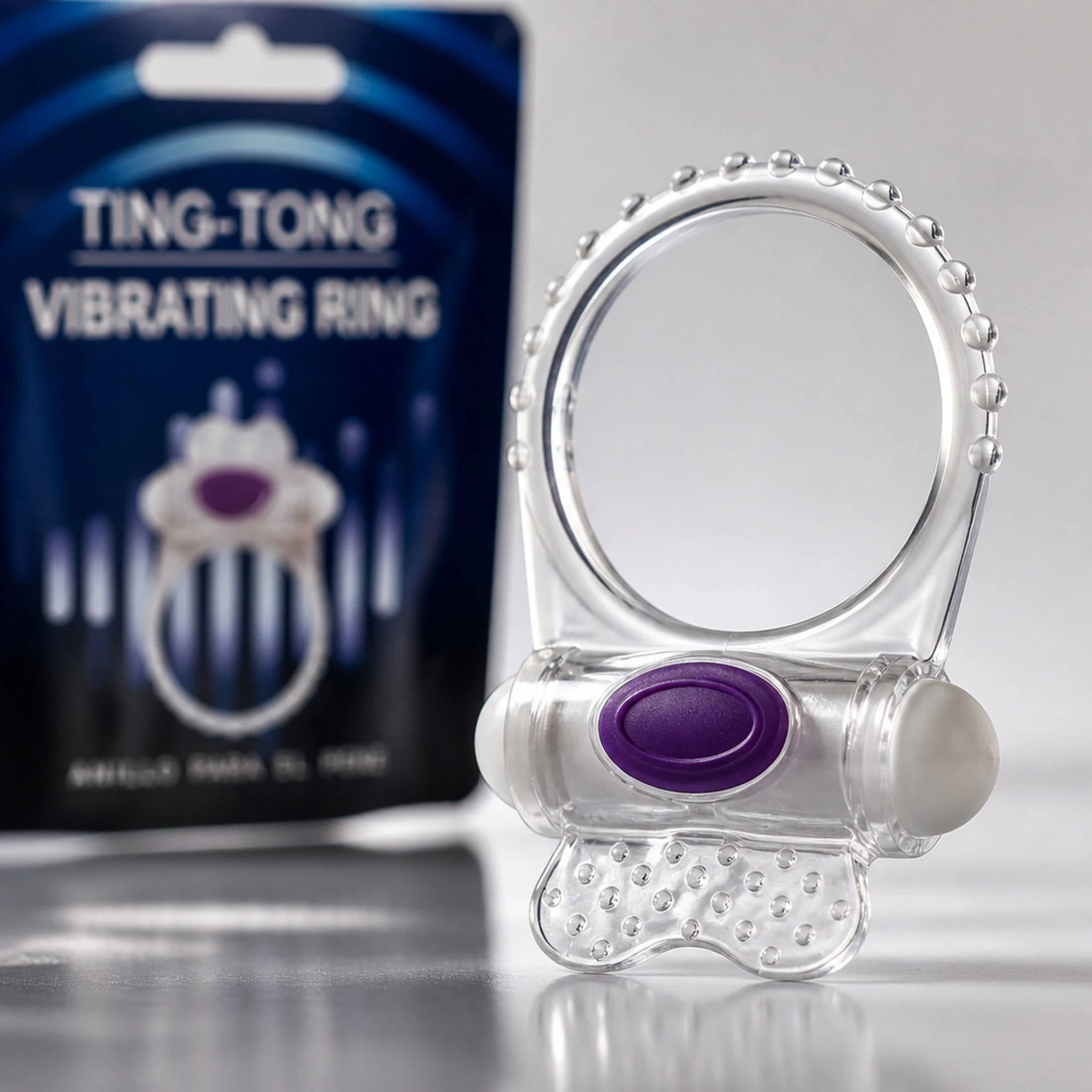 Pleasure Hub Mens Ting Tong Ring with different vibration modes Silicone Penis Vibrator, Man Masturbation Delay Ejaculation Vibrator Ring