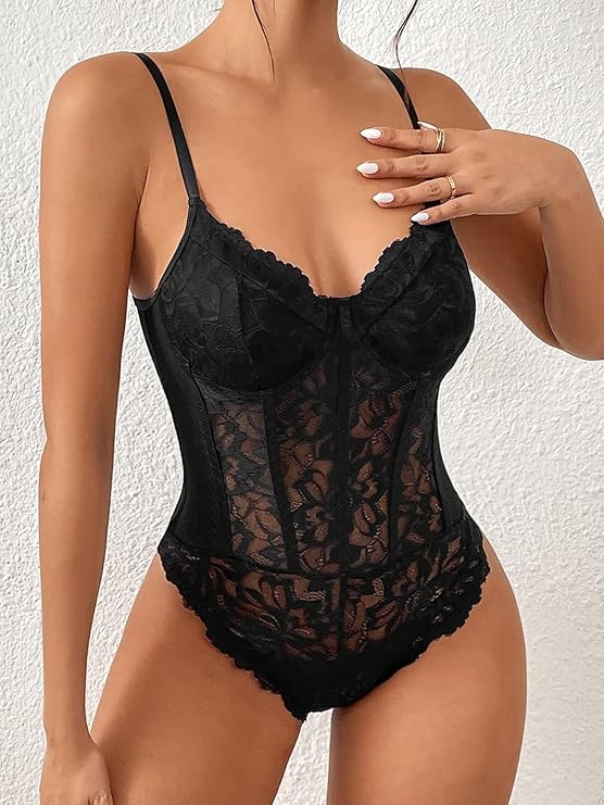 Scallop Trim Bustier Cami Bodysuit - Image 6