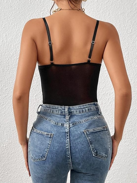 Scallop Trim Bustier Cami Bodysuit - Image 2
