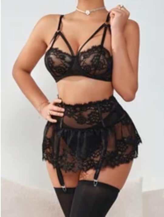 Westonwings Women’s Sheer Lace Bra Panty Set