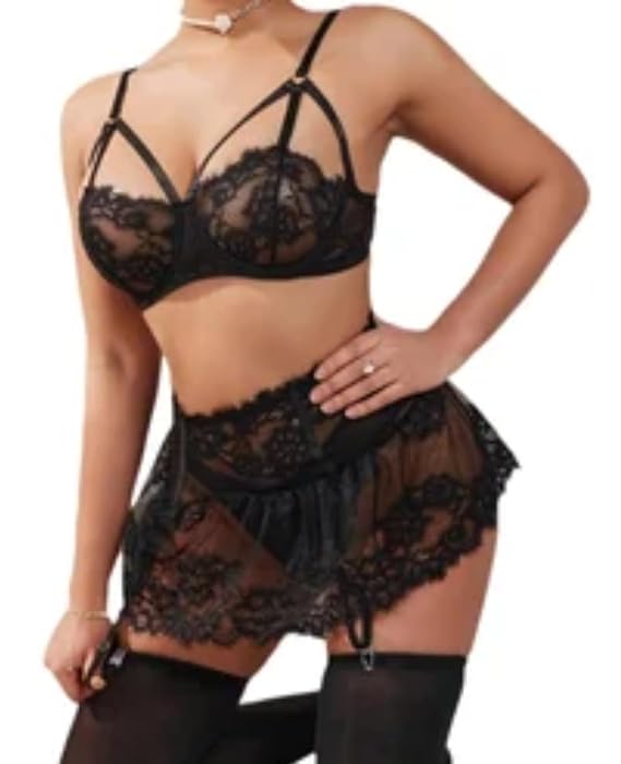 Westonwings Women’s Sheer Lace Bra Panty Set - Image 3