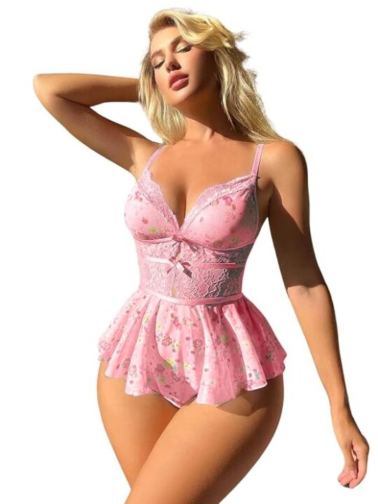 LUXZII Women’s Sexy Babydoll Lingerie Dress