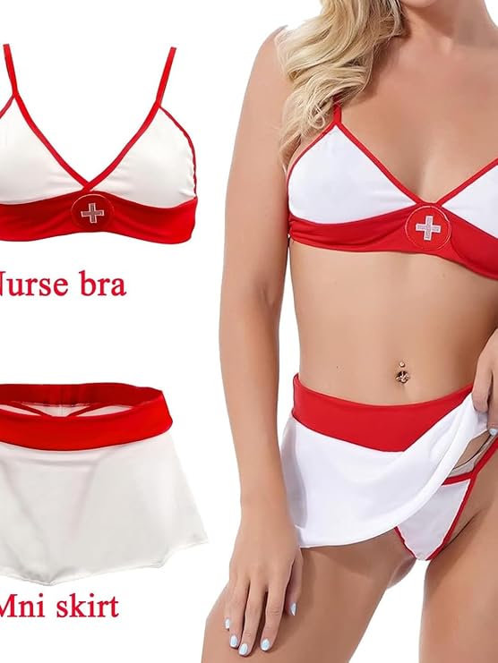 Women’s Sexy Nurse Costume Lingerie Set - Image 3