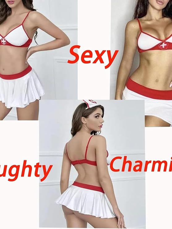 Women’s Sexy Nurse Costume Lingerie Set - Image 5