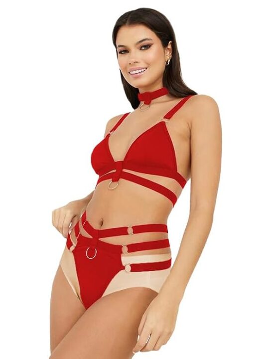 STYLEDOSE Women's Nylon V-Neck Bra & Bikini